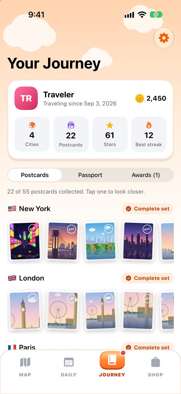 Your Journey: postcards from New York and London